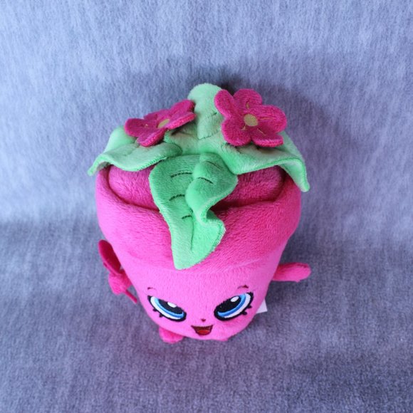 Shopkins PINK FLOWER POT Peta Plant 7" Plush Toy Stuffed - Picture 5 of 6